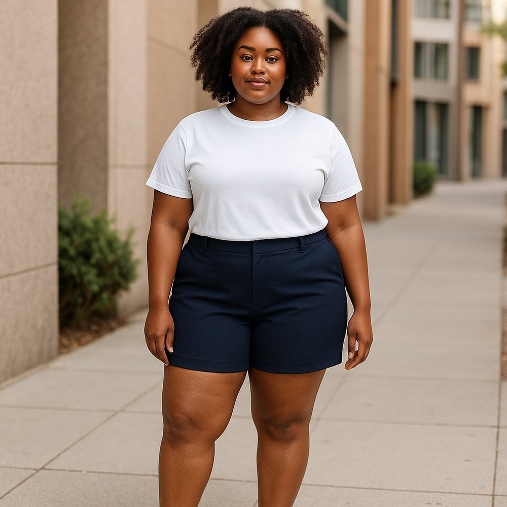 New York & Co. | Hampton 4-inch Short Grand Sapphire NWT Plus Sizes Available
